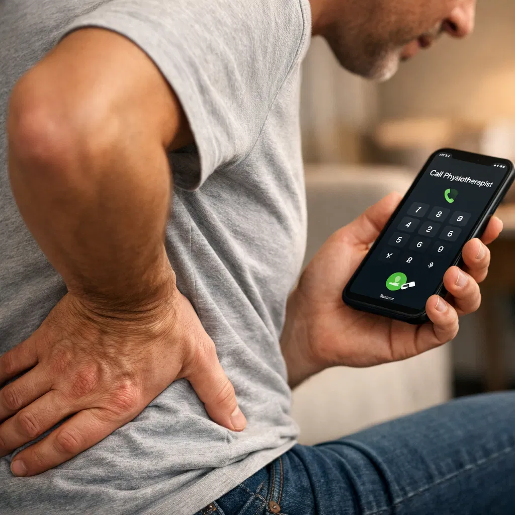 Pacjent dzwoni do rehabilitanta